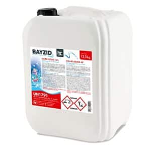 1 x 12,5 kg BAYZID® - Pool Flüssigchlor Chlor flüssig mit 13 bis 15% Aktivchlorgehalt zur Poolpflege und Wasserdesinfektion