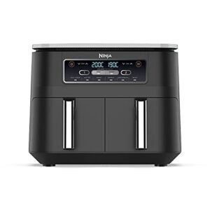 Ninja [AF300EU], Schwarz, Foodi Heißluft-Fritteuse mit 2 Frittierfächern und 7,6 l Fassungsvermögen, 2470 W, Kunststoff, 26.5 x 38 x 31.5 cm, Schwarz
