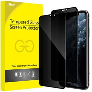 JETech Sichtschutz Full Screen für iPhone 11 Pro/X/XS 5,8 Zoll, Anti-Spy Panzer Schutz Glas Folie Schutzfolie, Kante zu Kante Displayschutz Hat Keinen Einfluss auf die Hülle, 2 Stück