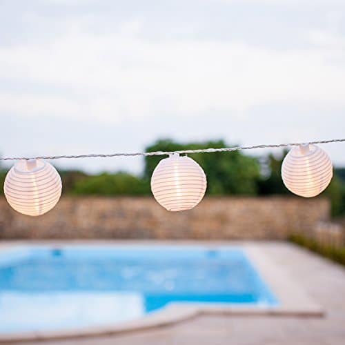 Lights4fun 20er LED Lampion Lichterkette Sommer Garten Außen Strom