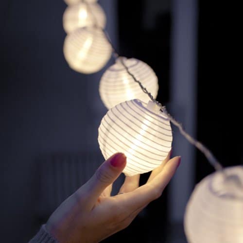 Lights4fun 20er LED Lampion Lichterkette Sommer Garten Außen Strom