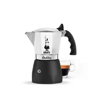 Bialetti New Brikka, Moka-Kanne, die einzige Herdkaffeemaschine, die in der Lage ist, einen Cremereichen Espresso Zuzubereiten, 4 Tassen (170 ml), Aluminium und Schwarz, Metall